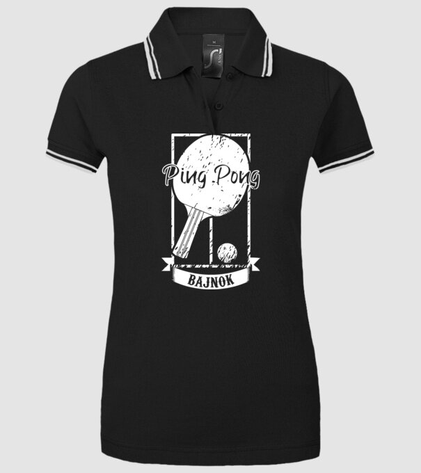 Ping Pong bajnok minta fekete pólón
