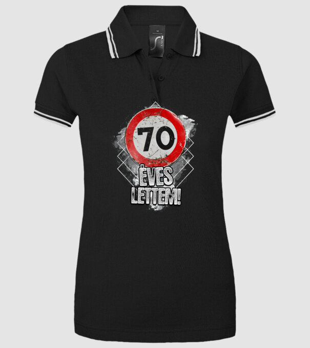 Speedlimit 70 éves minta fekete pólón