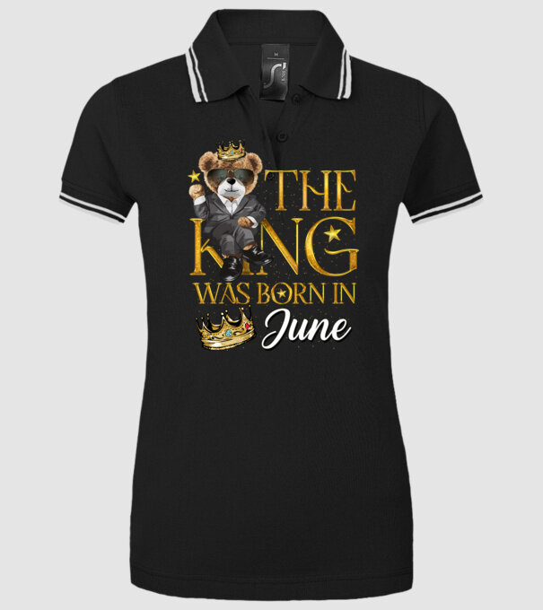 The king was born int JUNE minta fekete pólón
