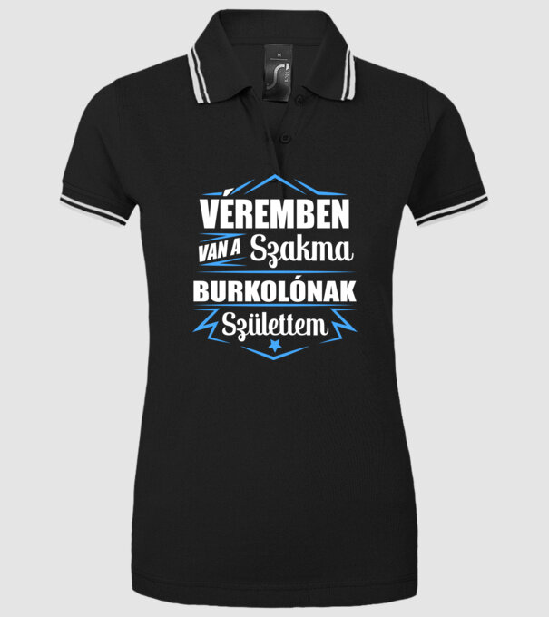 Véremben van a szakma Burkoló minta fekete pólón