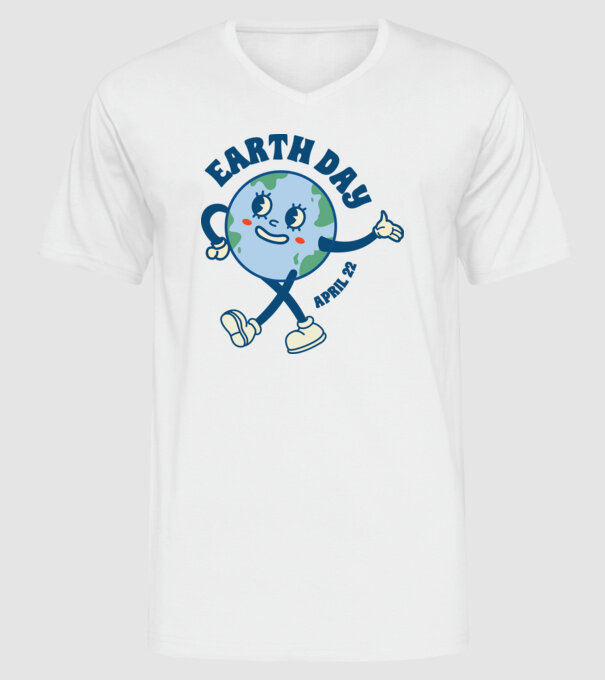 Earth Day minta fehér pólón