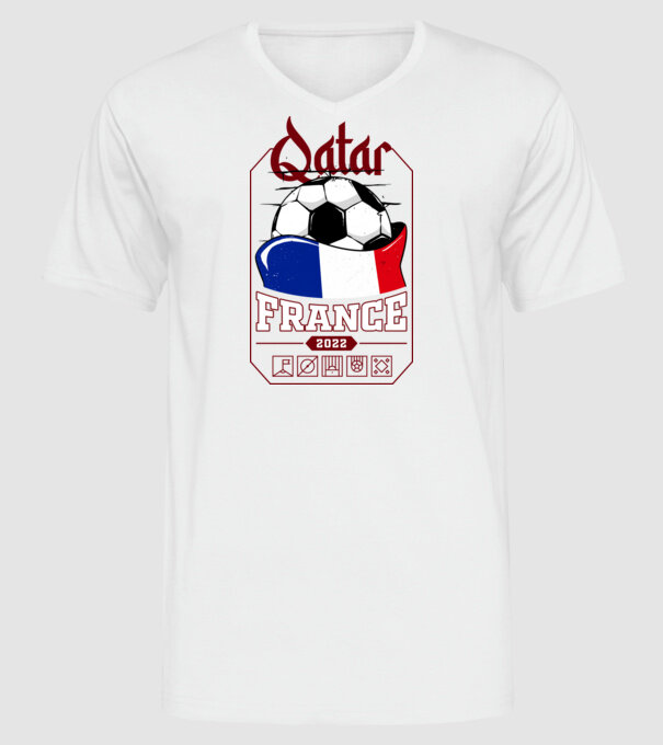 Quatar team france minta fehér pólón
