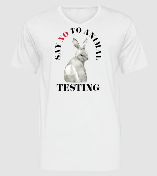 Say NO to animal testing minta fehér pólón
