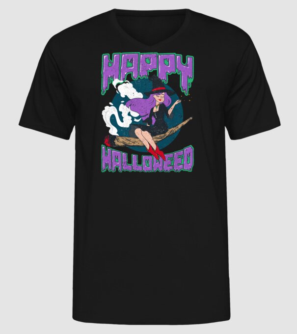 Happy Halloweed minta fekete pólón
