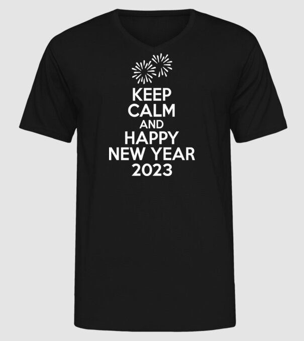 Keep Calm 2023 minta fekete pólón