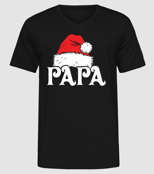 Mikulás sapka Papa minta fekete pólón