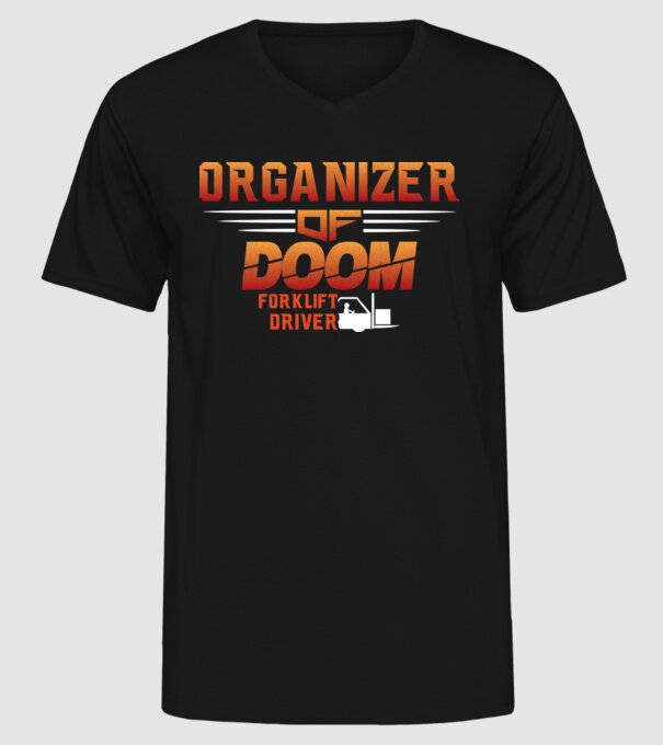 organizer of DOOM minta fekete pólón