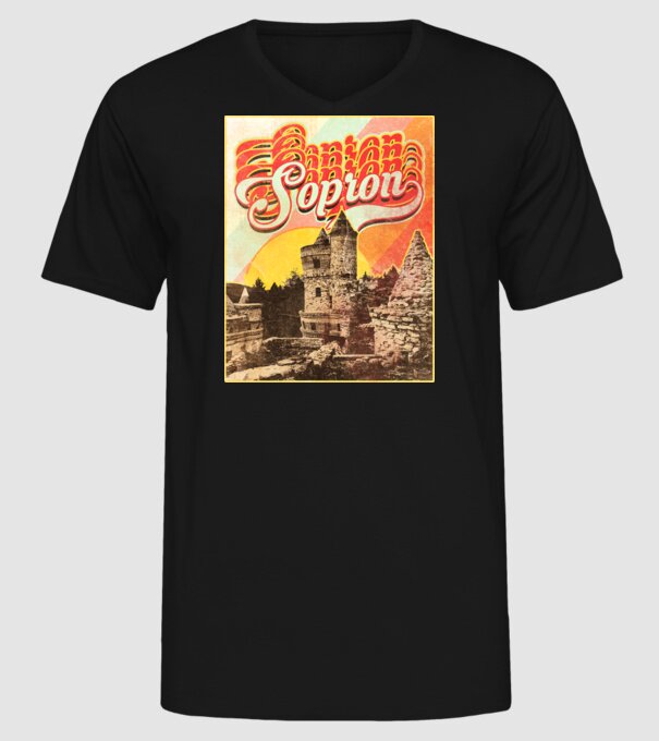 Retro Sopron minta fekete pólón