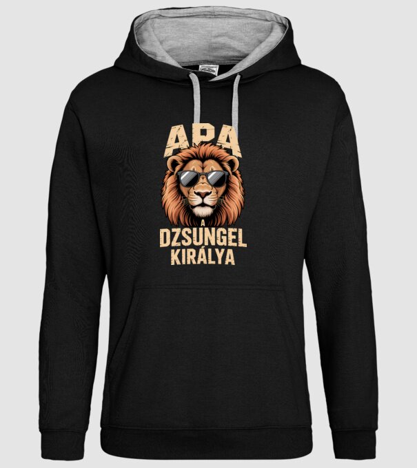 Apa a dzsungel királya minta fekete pólón
