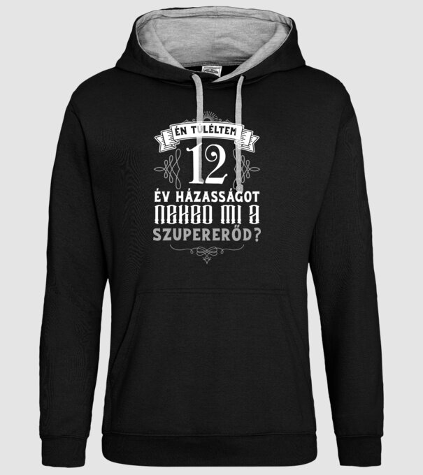 Évforduló túlélő 12 év minta fekete pólón