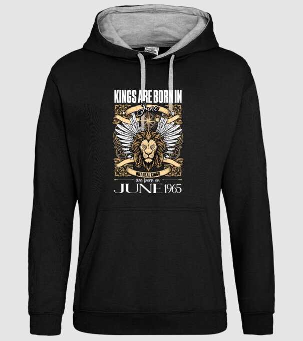 KINGS ARE BORN 1965 - JÚNIUS minta fekete pólón