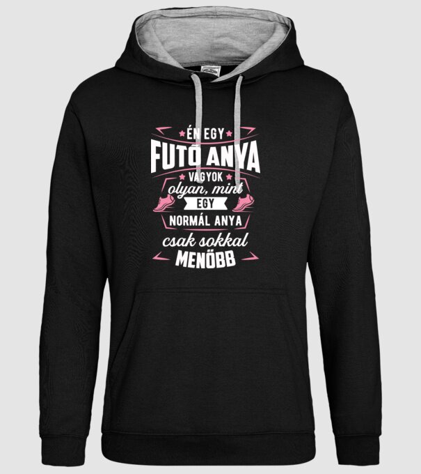 Menő Futó anya minta fekete pólón