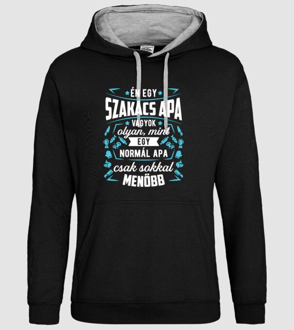 Menő szakács apa minta fekete pólón
