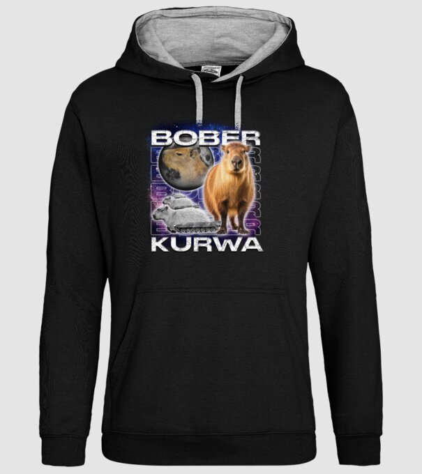 NEMBóber Kurwa_capybara minta fekete pólón