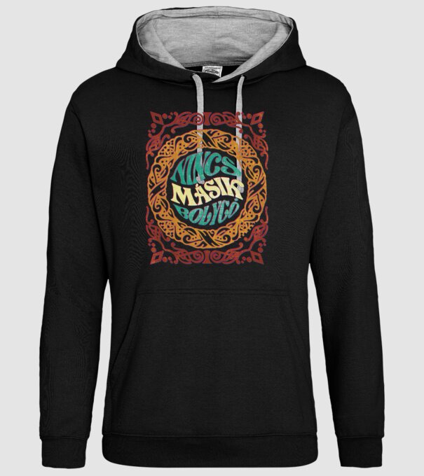 Nincs másik bolygó HIPPIE 3D minta fekete pólón