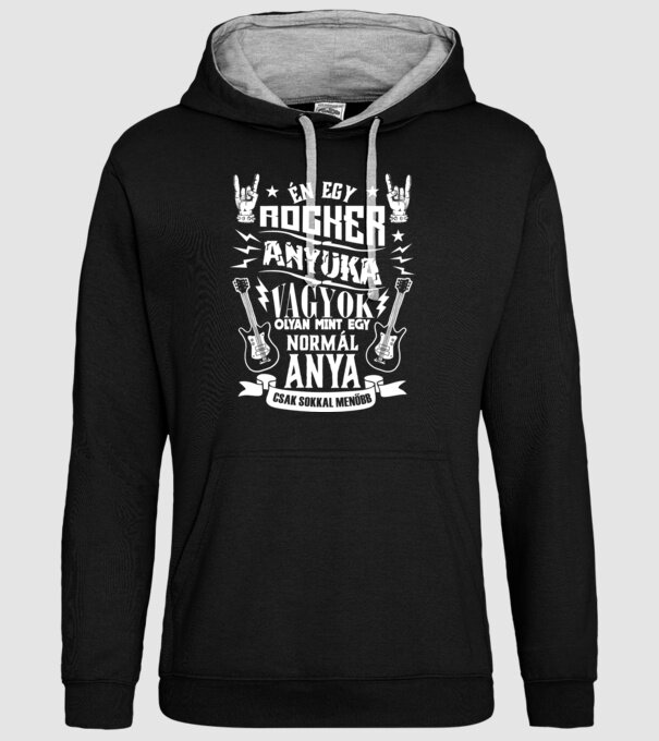 Rocker anyuka minta fekete pólón