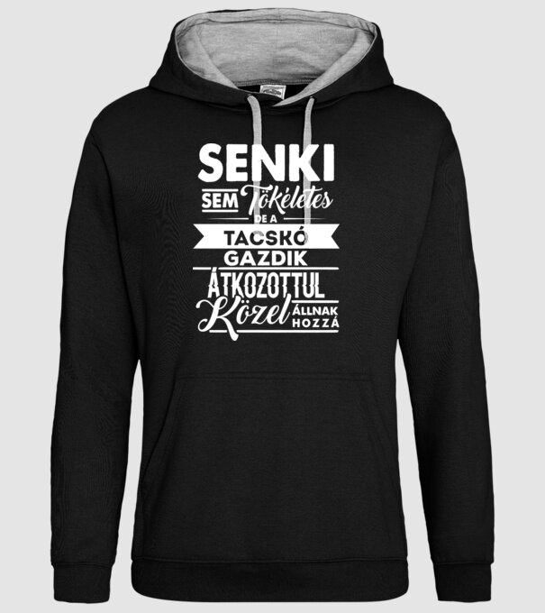 Senki sem tökéletes Tacskó minta fekete pólón