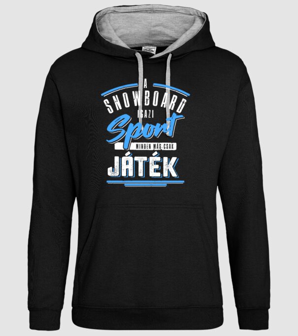 Snowboard minden más csak játék minta fekete pólón