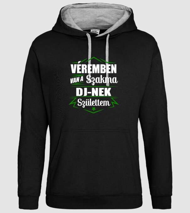 Véremben van a szakma DJ minta fekete pólón