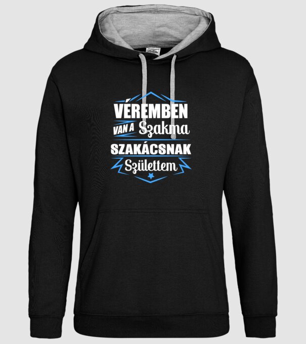Véremben van a szakma Szakács minta fekete pólón