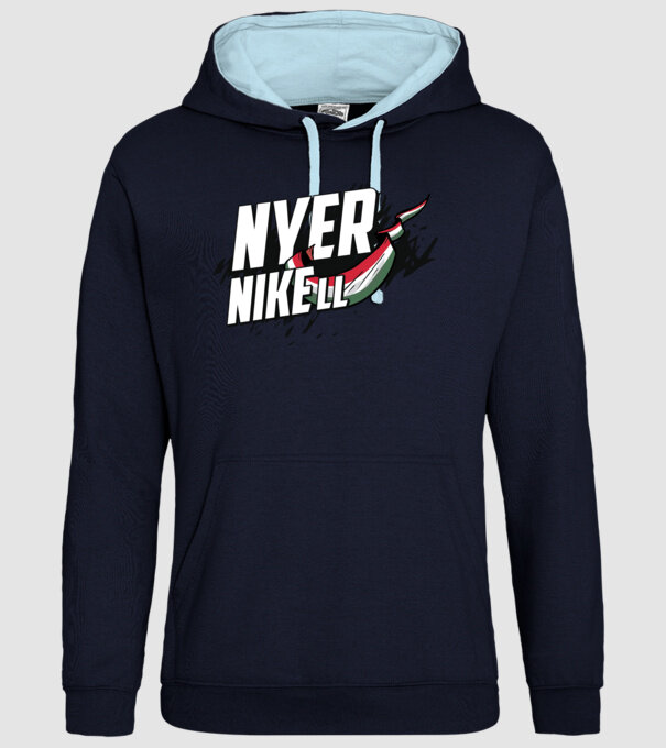 NyerNIKEll minta sötétkék pólón