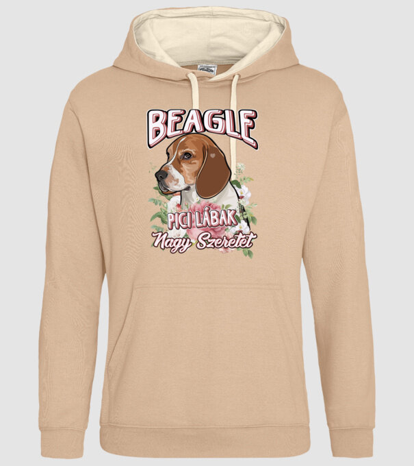 FLORAL DOGGO beagle minta homokszín pólón