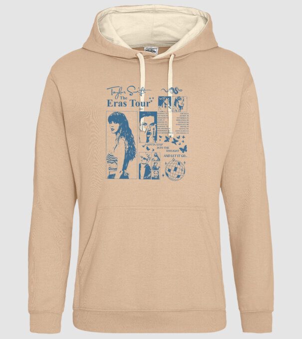 Taylor Swift ERAS print blue minta homokszín pólón