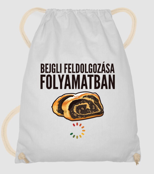bejgli feldolgozása folyamatban minta fehér pólón