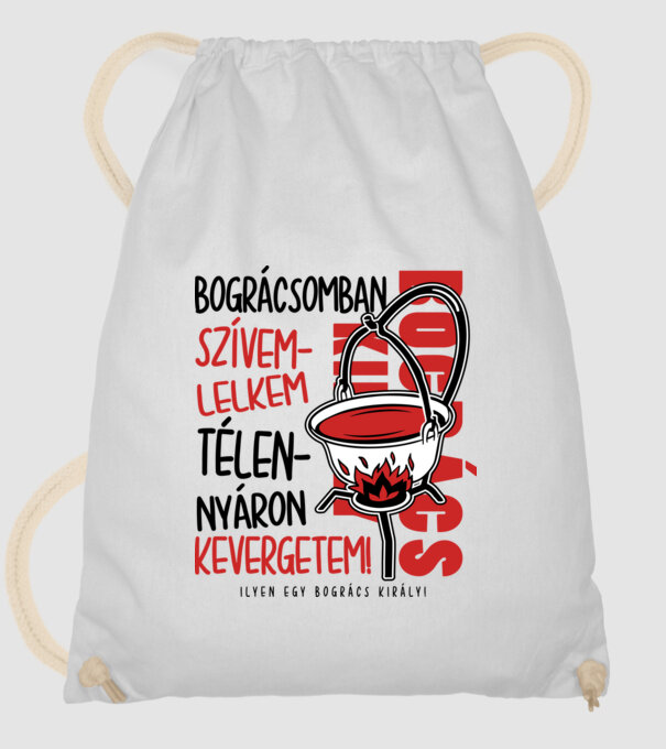 Bográcsomban szívem lelkem minta fehér pólón