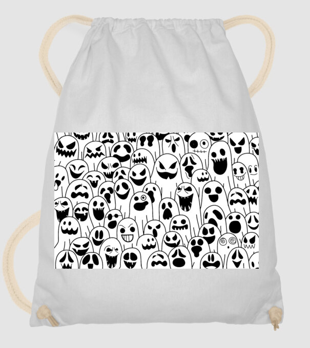 Halloween mintás maszk szellemek minta fehér pólón