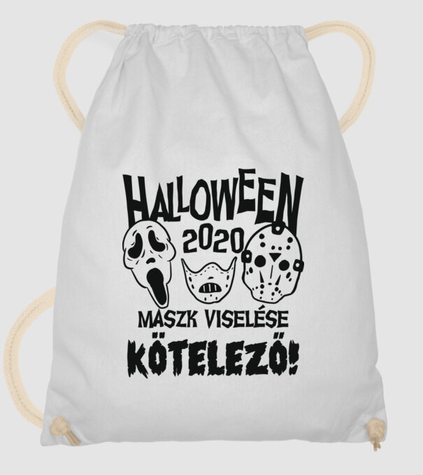 Maszk viselése kötelező egyszínű fekete minta fehér pólón