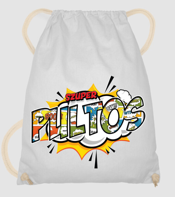 Szuper Pultos minta fehér pólón