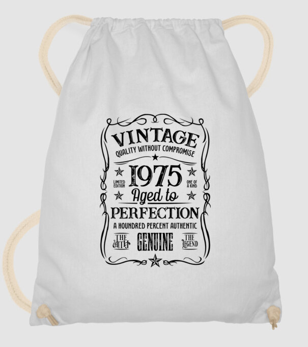 VINTAGE PERFECTION 1975 - fekete minta fehér pólón