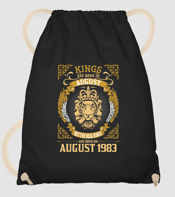 Oroszlános szülinapos 1983 AUGUSZTUS minta fekete pólón