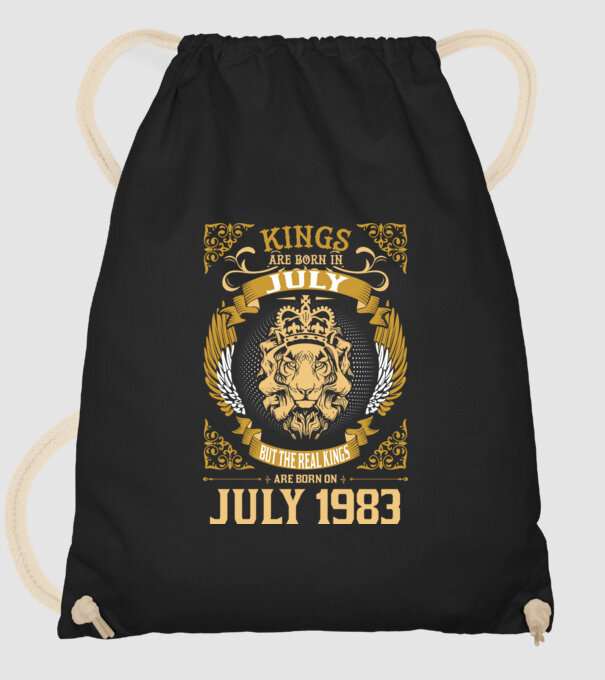 Oroszlános szülinapos 1983 JÚLIUS minta fekete pólón