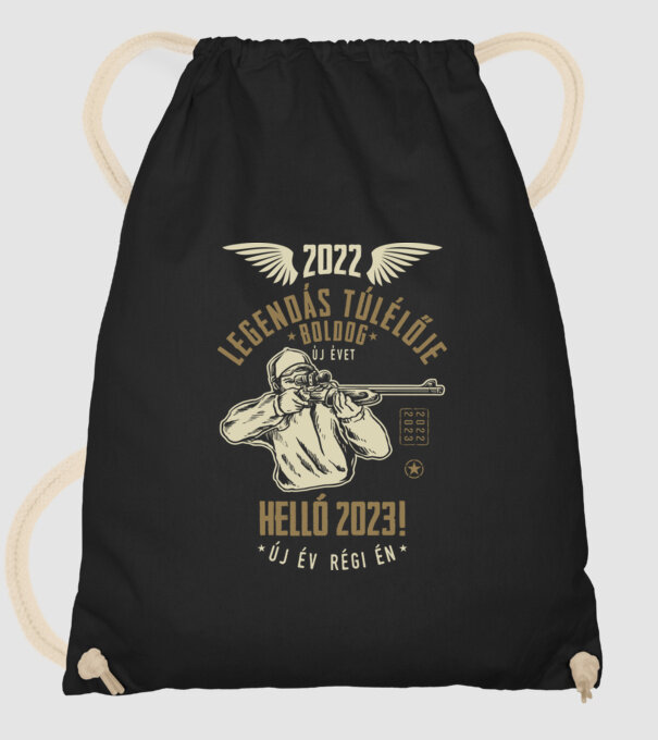 2022 túlélő minta fekete pólón