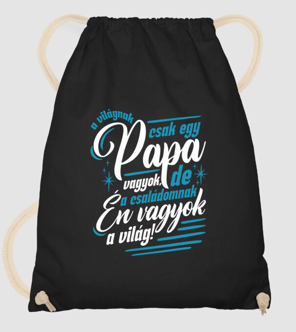 A világnak csak egy Papa vagyok lght minta fekete pólón