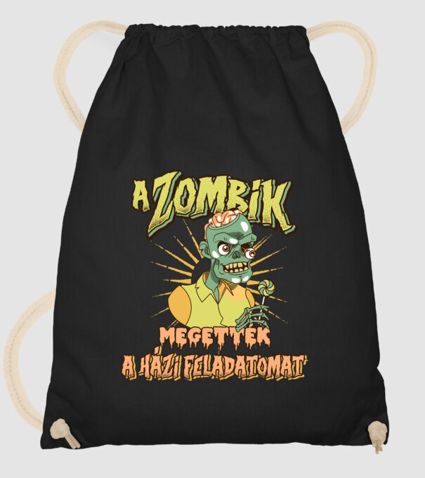 A zombik megették a HÁZIMAT minta fekete pólón