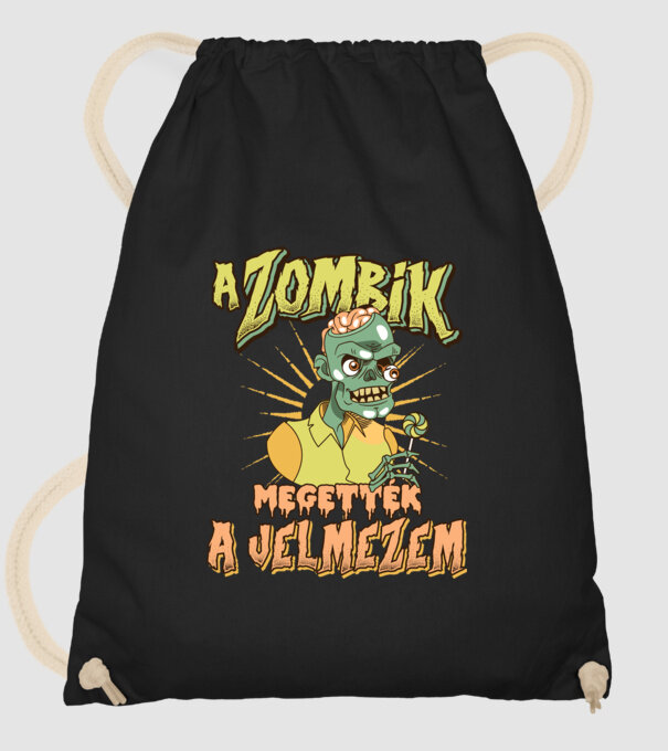 A zombik megették a jelmezem minta fekete pólón