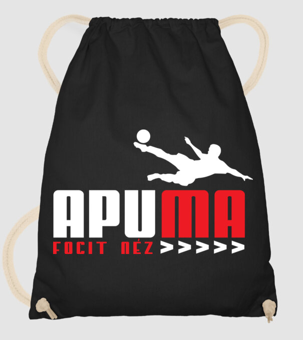 Apuma focit néz minta fekete pólón