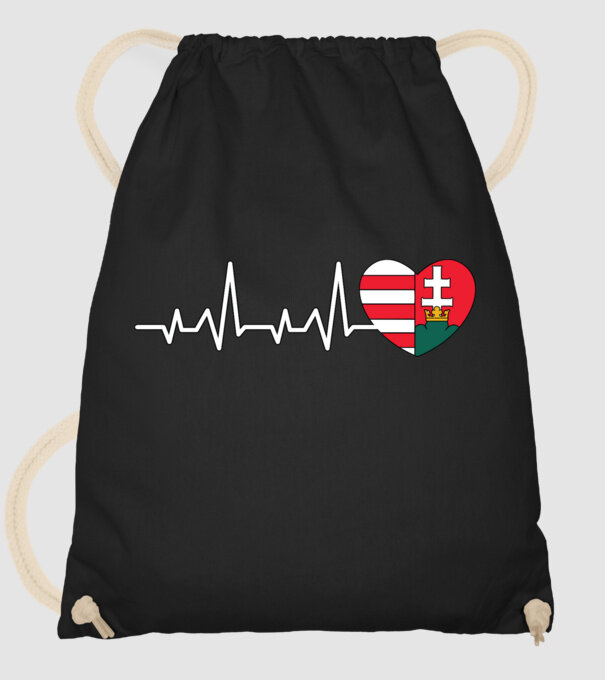 Címer heartbeat minta fekete pólón