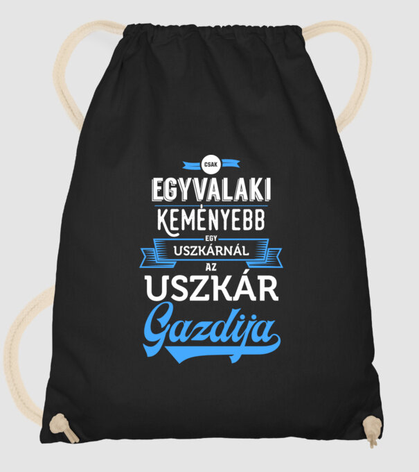 Csak egyvalaki keményebb Uszkár minta fekete pólón