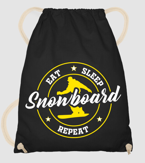 eat sleep snowboard minta fekete pólón