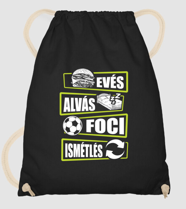 Evés ivás foci minta fekete pólón