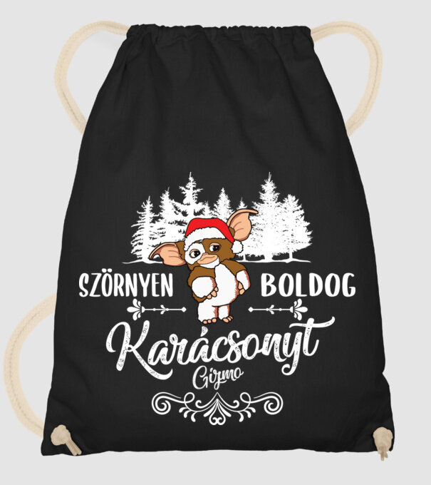 Gizmo Karácsony minta fekete pólón