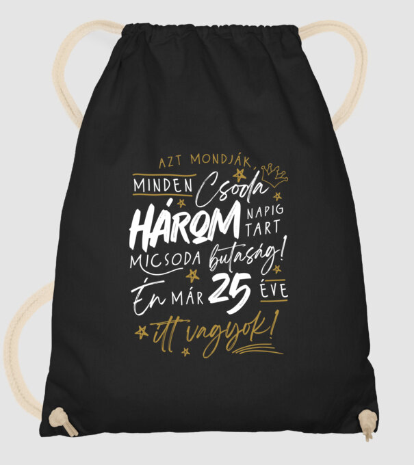Három napos csoda 20 éves minta fekete pólón