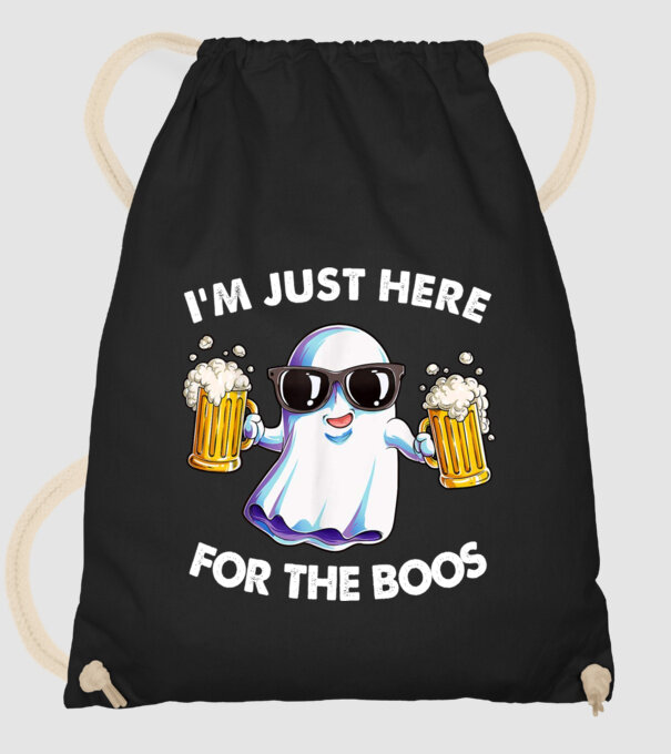 Im just here for the boos minta fekete pólón