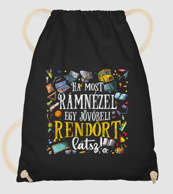 Jövőbeli rendőr minta fekete pólón