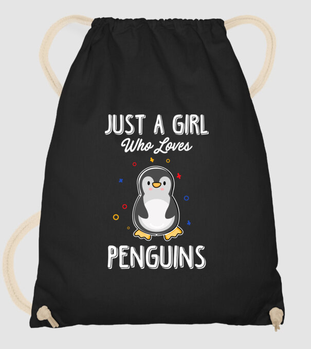 Just a girl who loves Penguins white minta fekete pólón