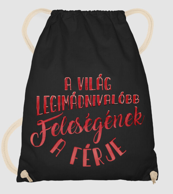 Legimádnivalóbb feleség férje minta fekete pólón